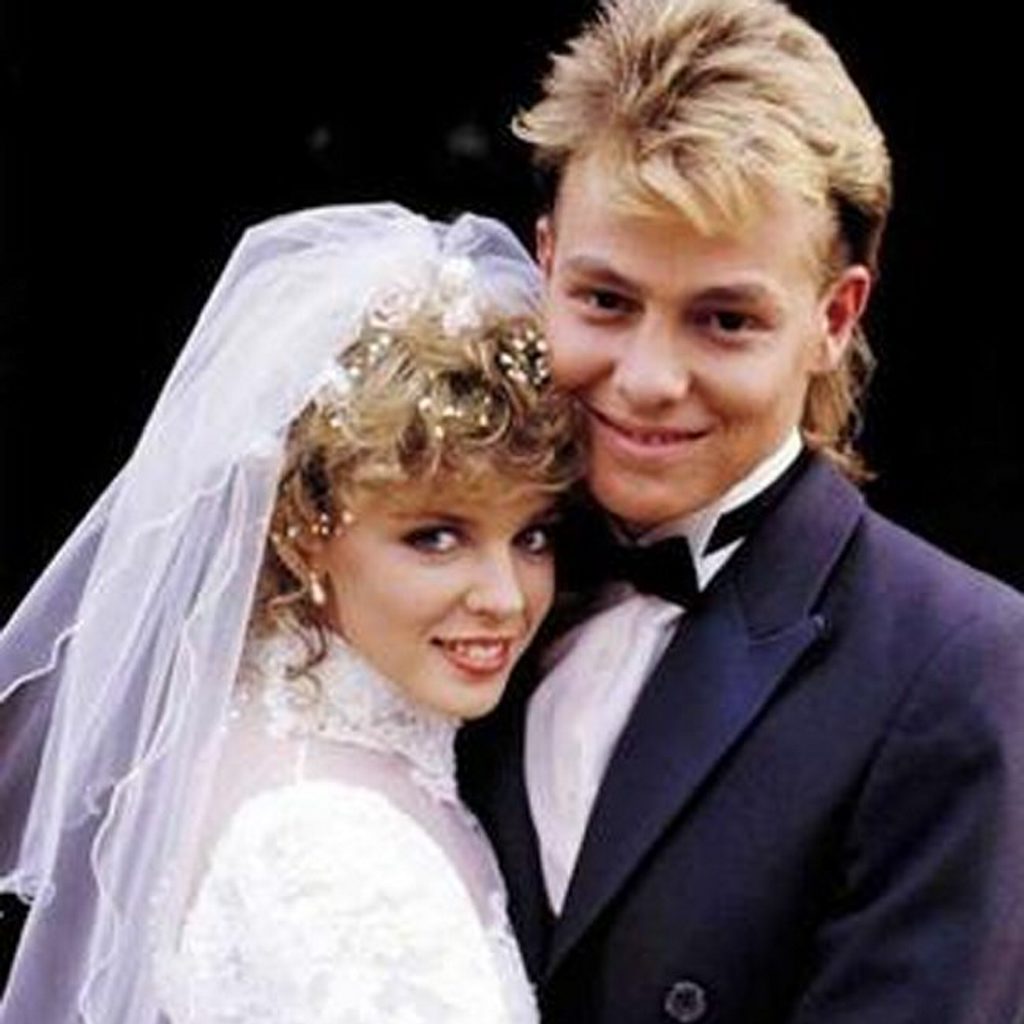 Kylie Minogue and Jason Donovan. Kylie Minogue and Jason Donovan.